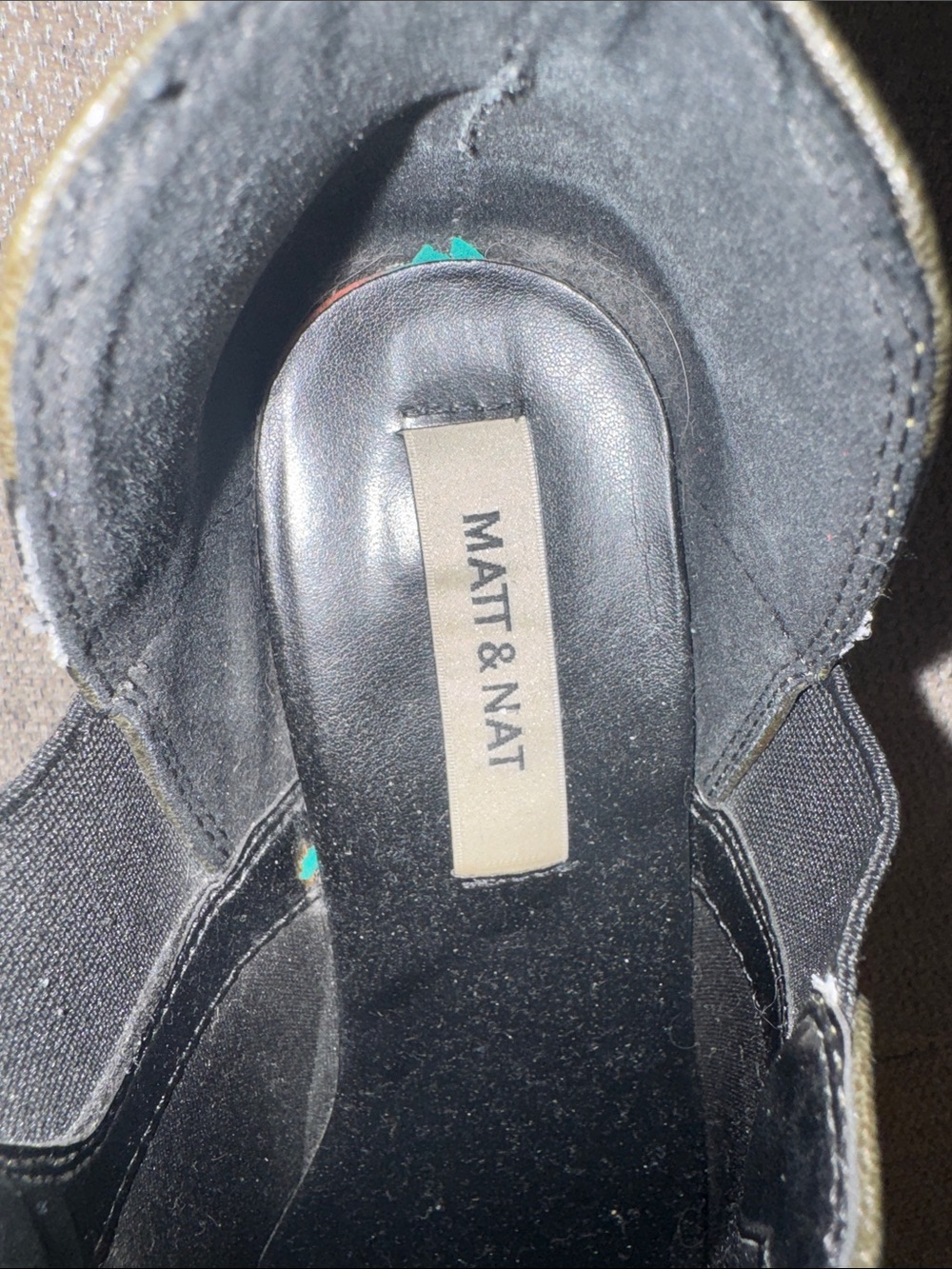 Matt & Nat Olive Green Pointed Slip-On Booties - Picture 2 of 9
